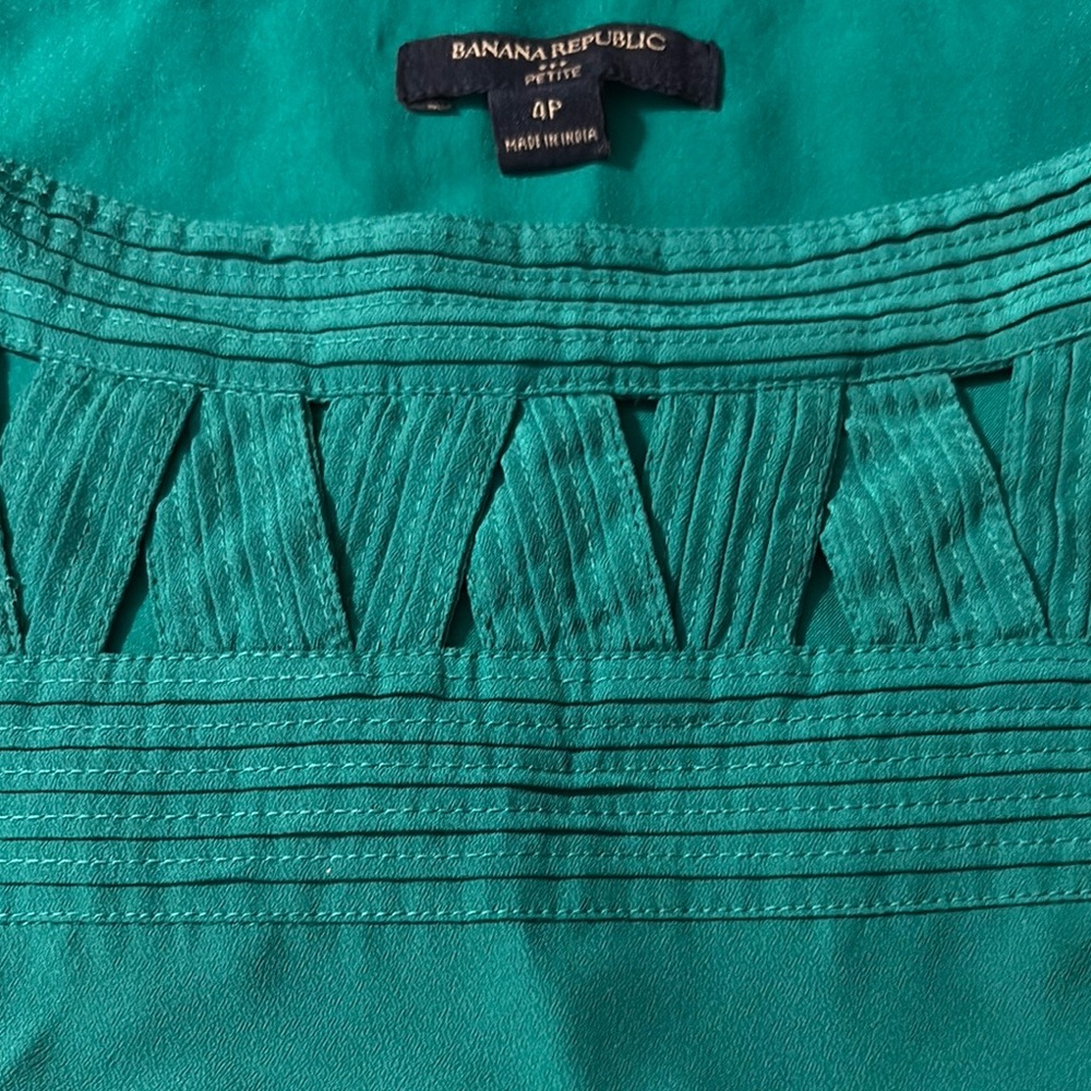 Banana Republic Petite Teal Sleeveless Dress - Picture 5 of 5